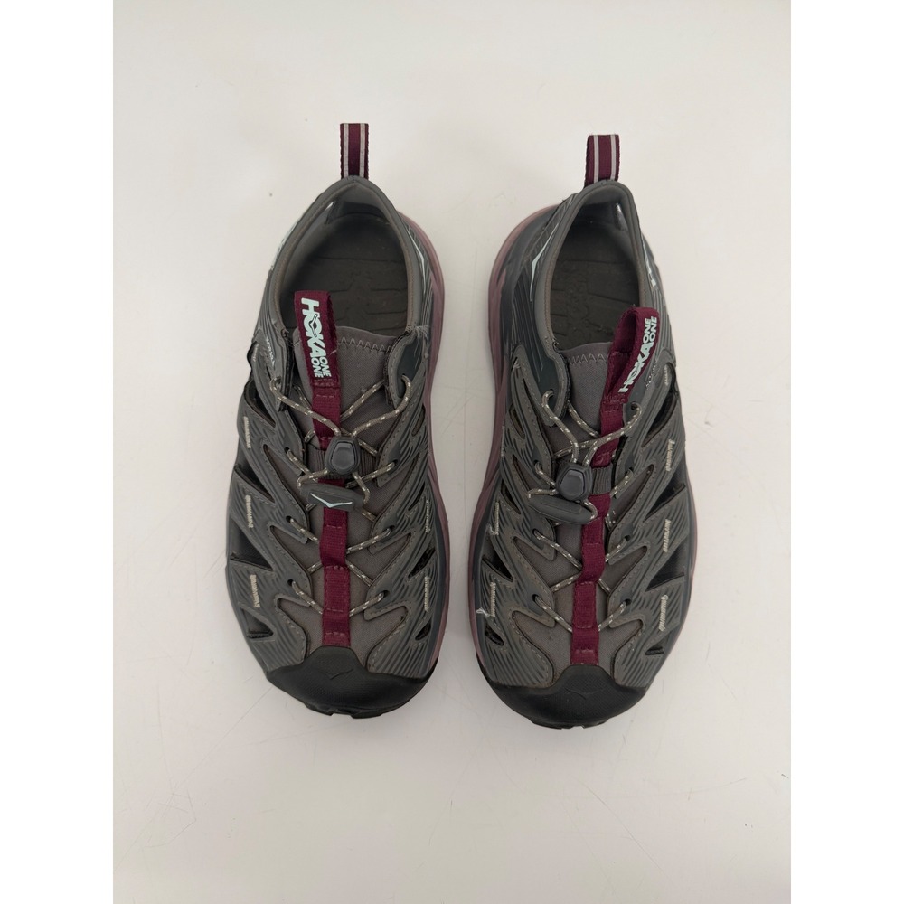 Hoka One One Hopara Women 7.5 Grey Elderberry Hiking Mountain Sandals